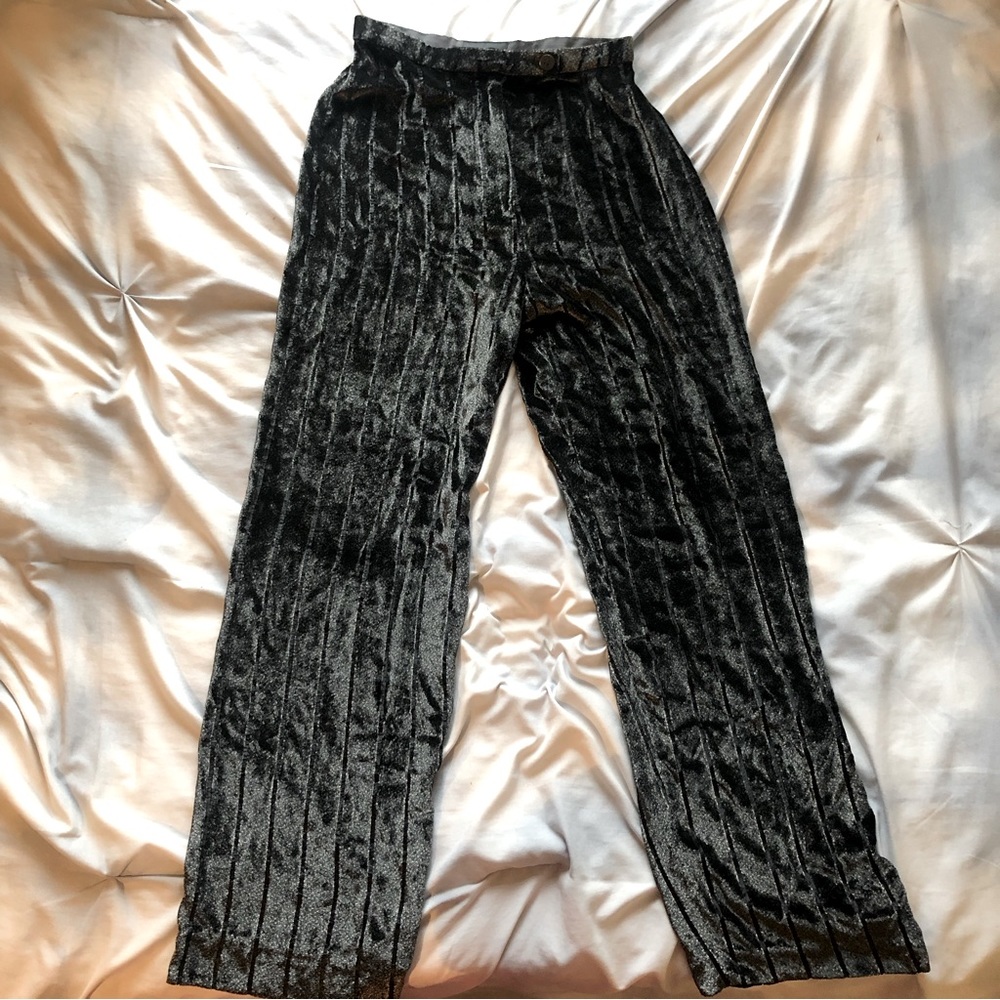 giorgio armani silk trousers| made in Italy| velvet straight leg pants| sz 36